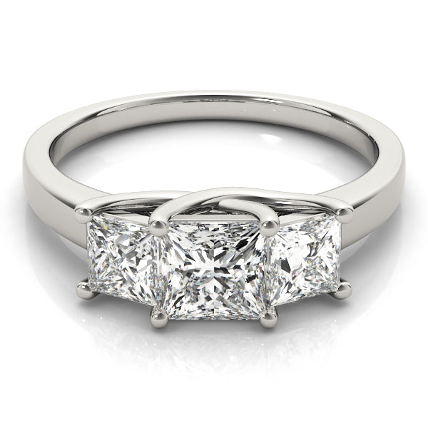 Platinum 1.5 CT Square Diamond Engagement Ring