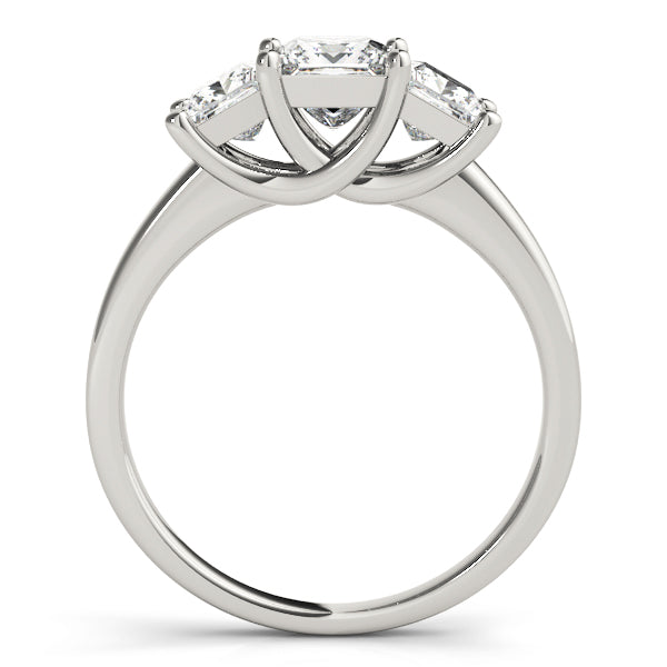 14K White Gold 1.5ctw Square Diamond Engagement Ring