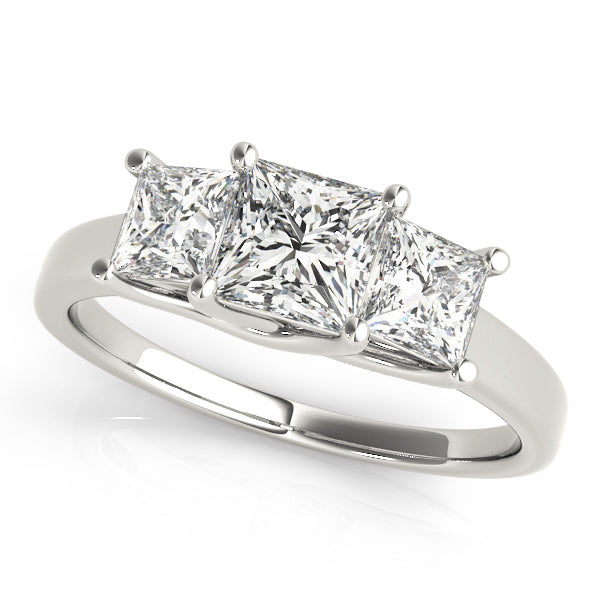 Platinum 1.5 CT Square Diamond Engagement Ring