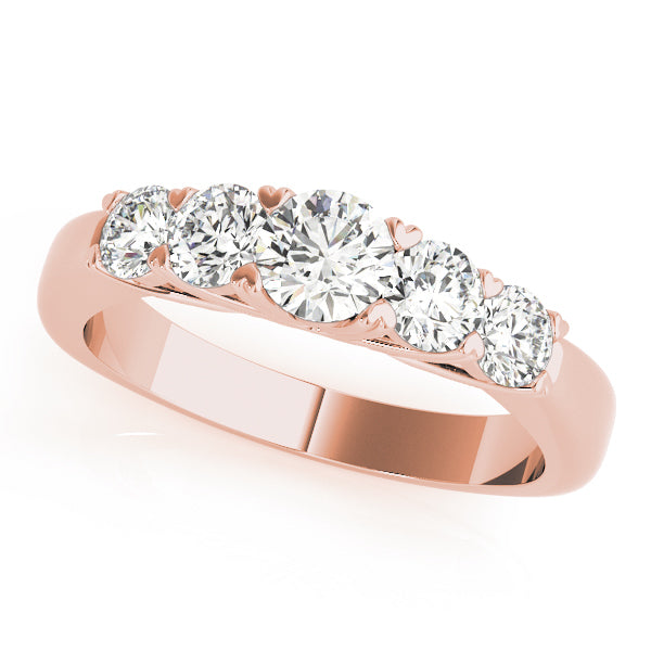 18K Rose Gold 1 ct tw Diamond Wedding Ring