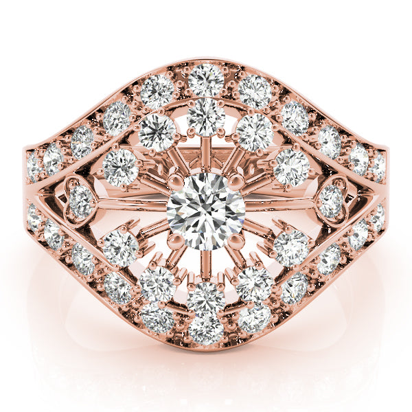 Rose Gold 1 CT Diamond Fashion Statement Ring