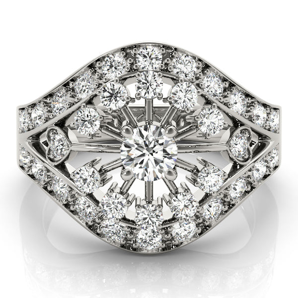 Platinum 1 CT Round Diamond Fashion Ring