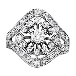 18K White Gold 1 CT Diamond Fashion Ring