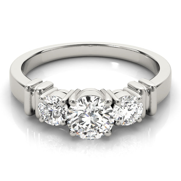 18K White Gold 1 CT Round Diamond Engagement Ring