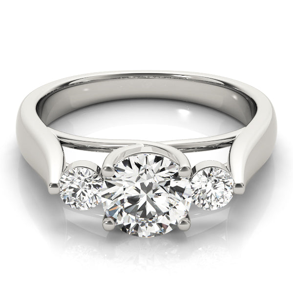 Platinum 1.25 CT Round Diamond Three-Stone Engagement Ring