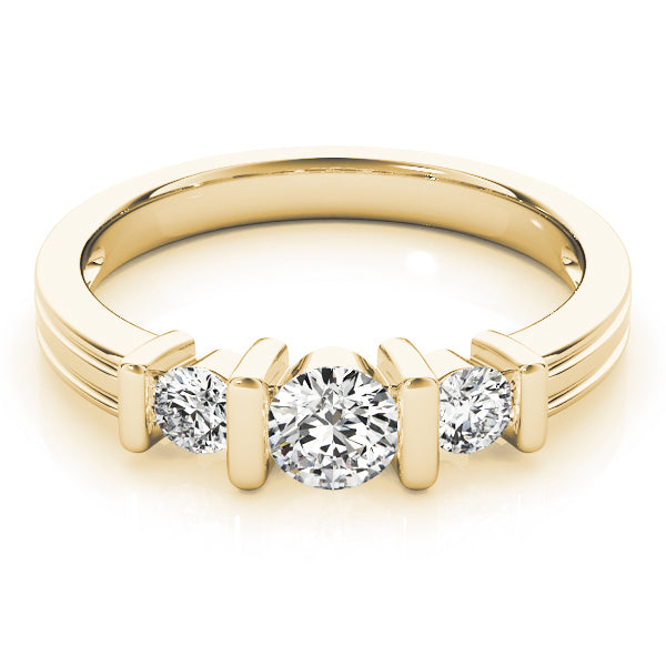 18K Yellow Gold 1ct Round Diamond Engagement Ring
