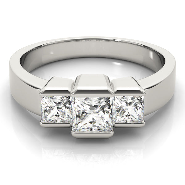 18K White Gold 1.12ctw Square Diamond Engagement Ring