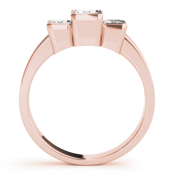 Rose Gold 1.12 CT Square Diamond Engagement Ring