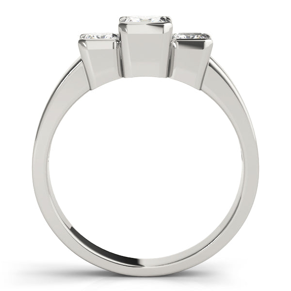 14K White Gold 1.12 ctw Square Diamond Engagement Ring