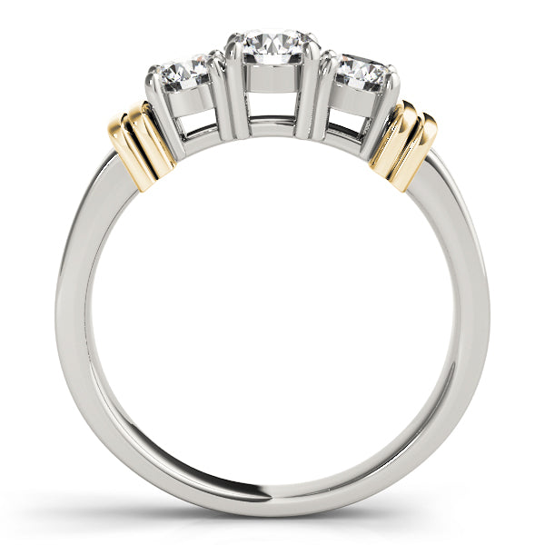 18K Yellow Gold 1 ct Diamond Three-Stone Engagement Ring