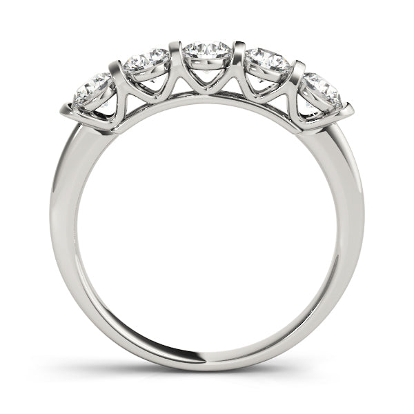 14K White Gold 5-Stone Diamond Wedding Ring