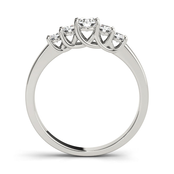14K White Gold Round Diamond Wedding Ring 1 ctw