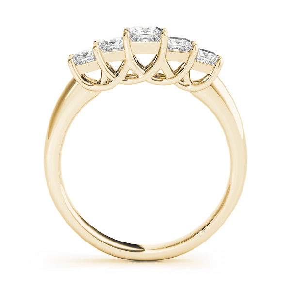 18K Yellow Gold Square Diamond Wedding Ring