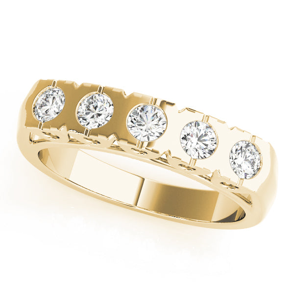 14K Yellow Gold 5-Stone Diamond Wedding Ring