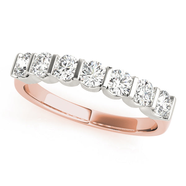 18K Rose Gold 7-Stone Diamond Wedding Ring
