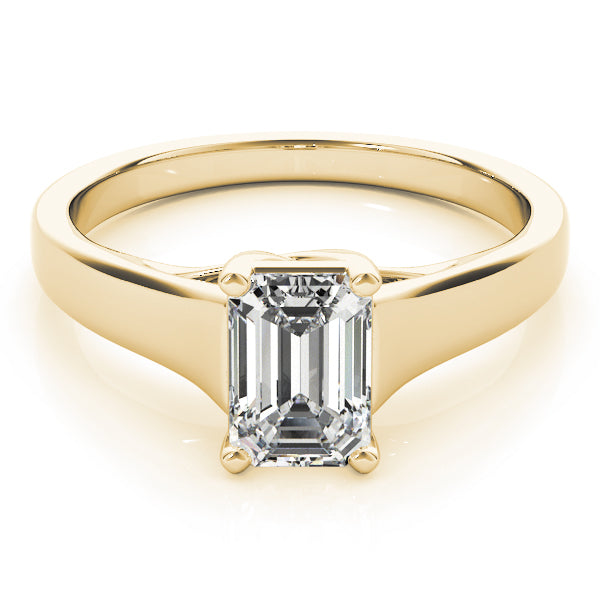 14K Yellow Gold 1 CT Emerald Diamond Engagement Ring