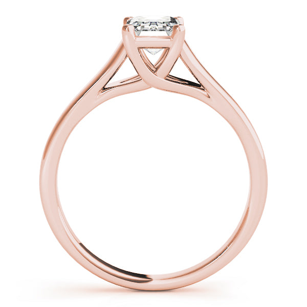 14K Rose Gold 1 CT Emerald Diamond Engagement Ring