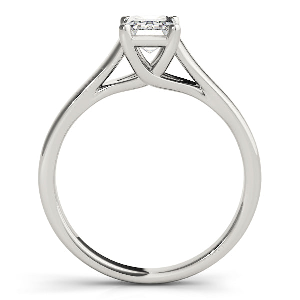 14K White Gold 1 CT Emerald Diamond Engagement Ring