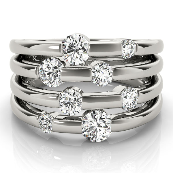Platinum 1 CT Diamond Fashion Right Hand Ring