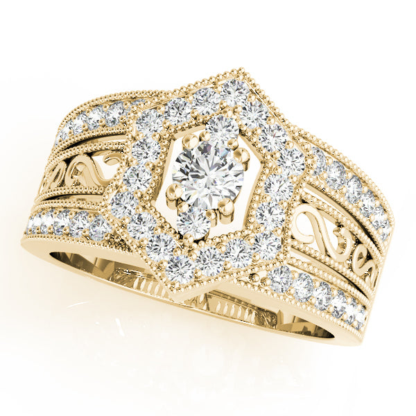 18K Yellow Gold 1/2 ct tw Fashion Diamond Ring
