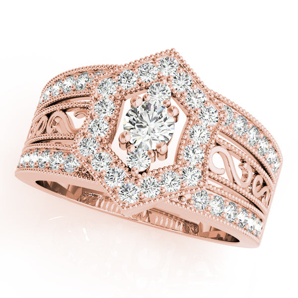 14K Rose Gold 1/2 ct tw Fashion Diamond Ring