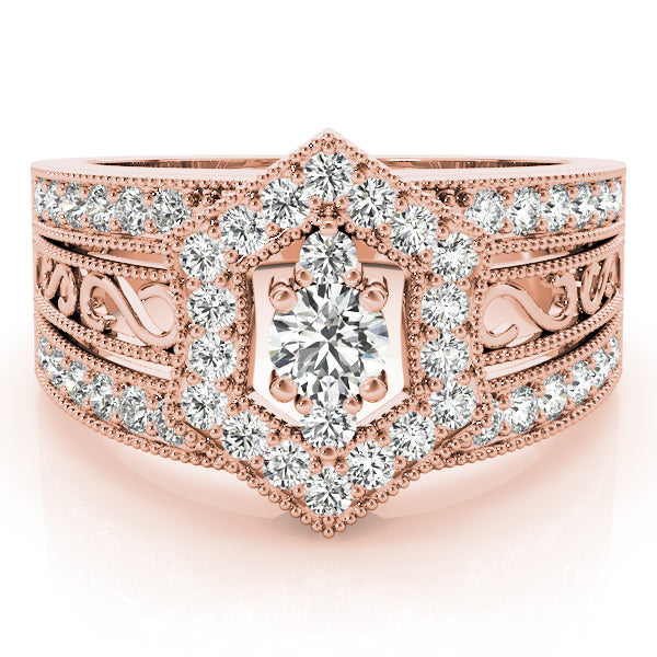 14K Rose Gold 1/2 ct tw Fashion Diamond Ring