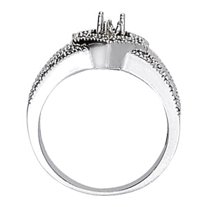 18K White Gold Round Diamond Fashion Ring
