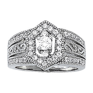 Platinum 1/2 CT Round Diamond Fashion Ring