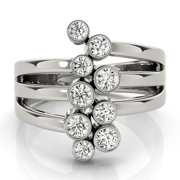 White Gold Multi-Diamond Fashion Statement Ring