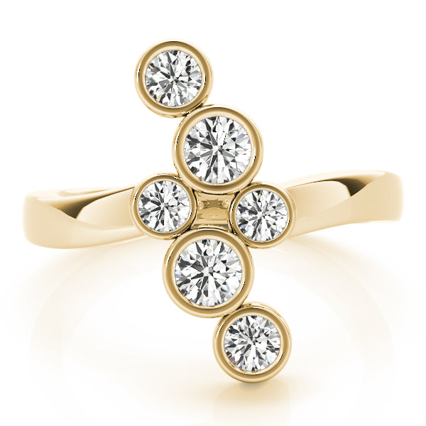 18K Yellow Gold Round Diamond Fashion Ring
