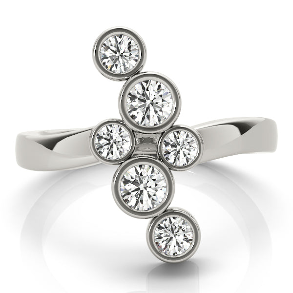 14K White Gold Round Diamond Fashion Ring