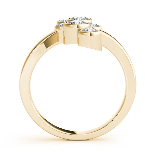 18K Yellow Gold Round Diamond Fashion Ring