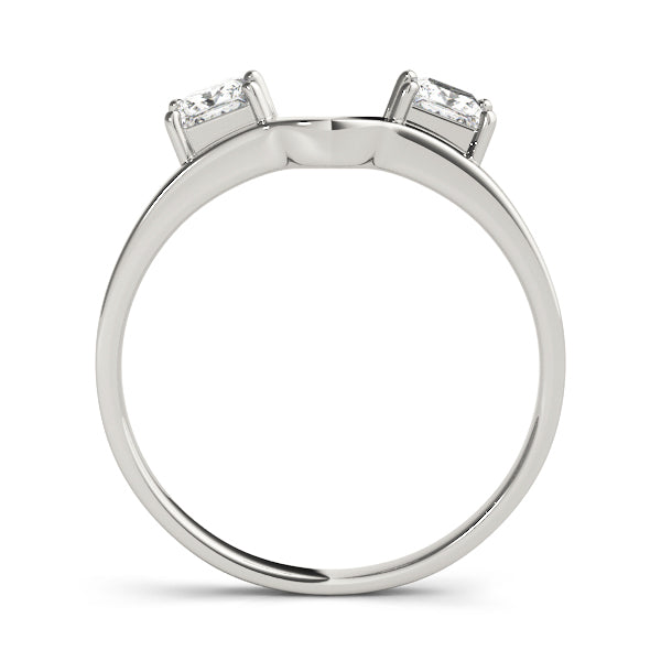 14K White Gold Square Diamond Wedding Ring