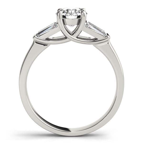 14K White Gold Round Diamond Engagement Ring