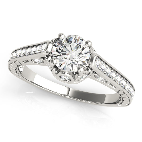 14K White Gold 1 ct tw Vintage Diamond Engagement Ring