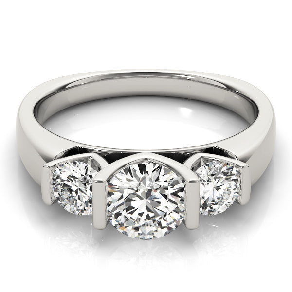 Platinum 1.25ct Round Diamond Three-Stone Engagement Ring