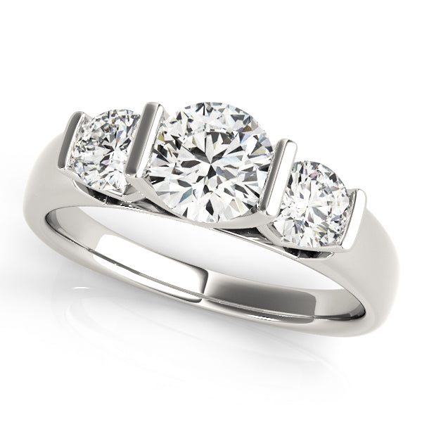 Platinum 1.25ct Round Diamond Three-Stone Engagement Ring
