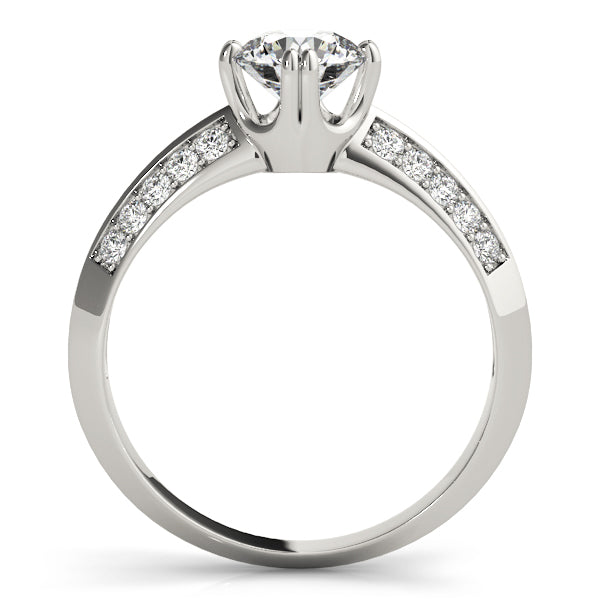 14K White Gold Pave Diamond Engagement Ring 1 ctw