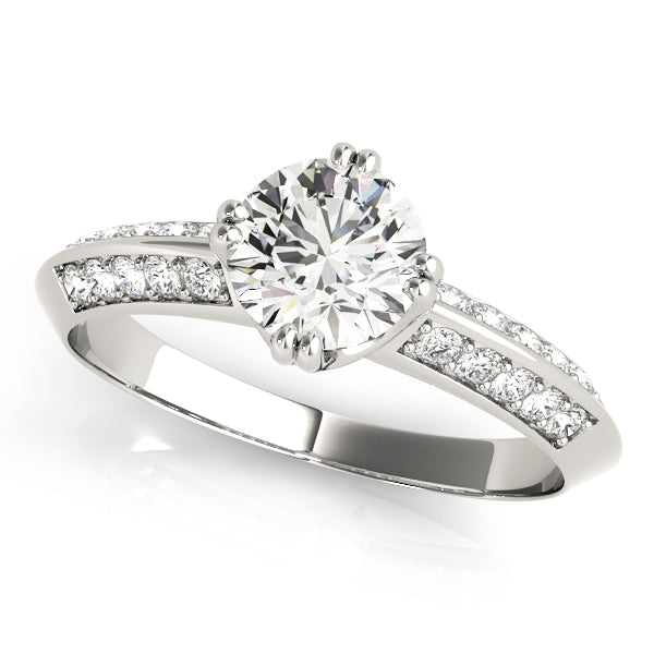 Platinum 1 CT Diamond Pave Engagement Ring