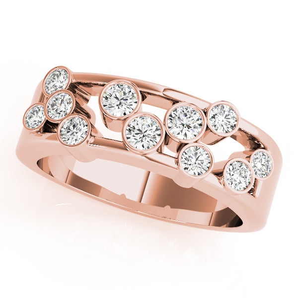 18K Rose Gold Multi-Diamond Fashion Ring