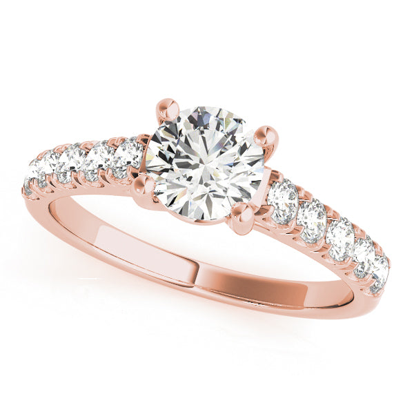 14K Rose Gold Diamond Trellis Engagement Ring