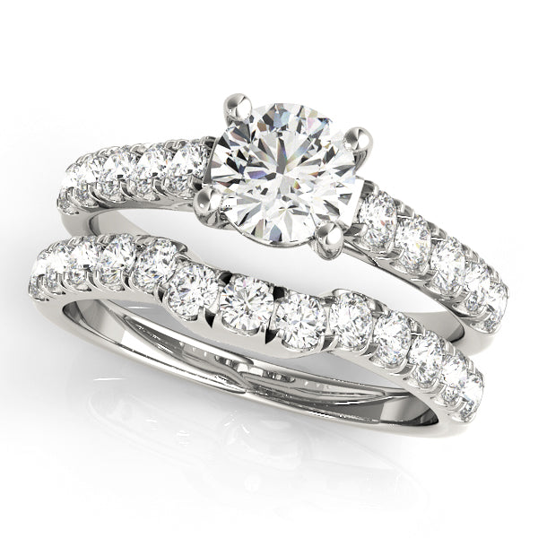 14K White Gold Round Diamond Engagement Ring