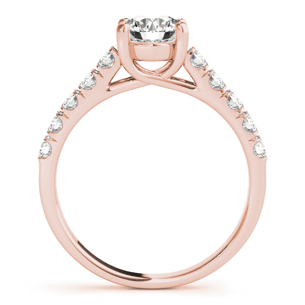 14K Rose Gold Diamond Trellis Engagement Ring