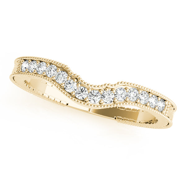 18K Yellow Gold 0.25 CT Diamond Wedding Band
