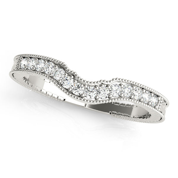 18K White Gold 1/5 ct Diamond Wedding Band
