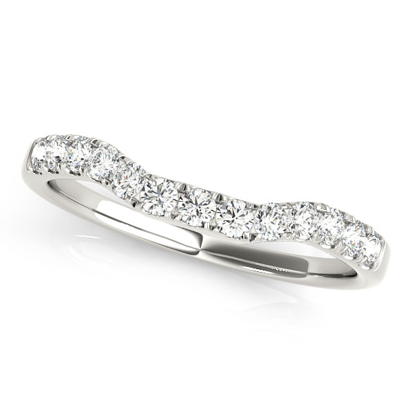 14K White Gold Multi-Diamond Wedding Band