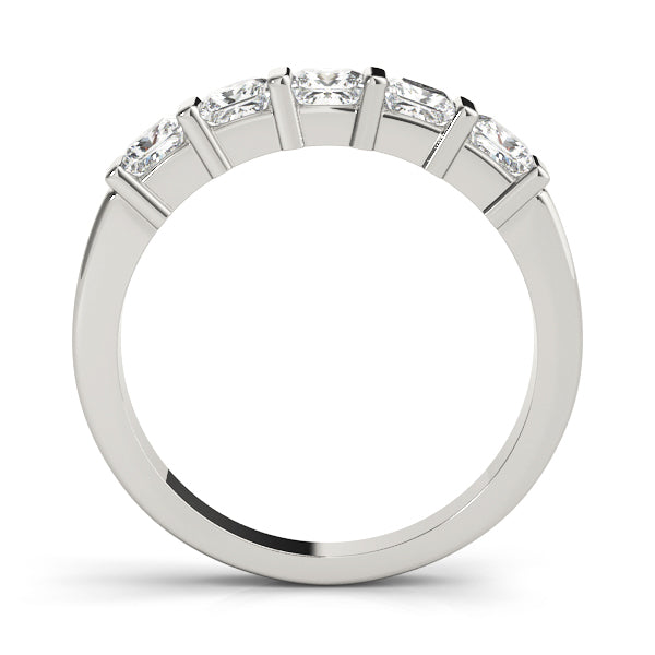 18K White Gold Square Diamond Wedding Ring