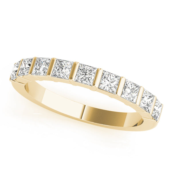 14K Yellow Gold Square Diamond Wedding Ring
