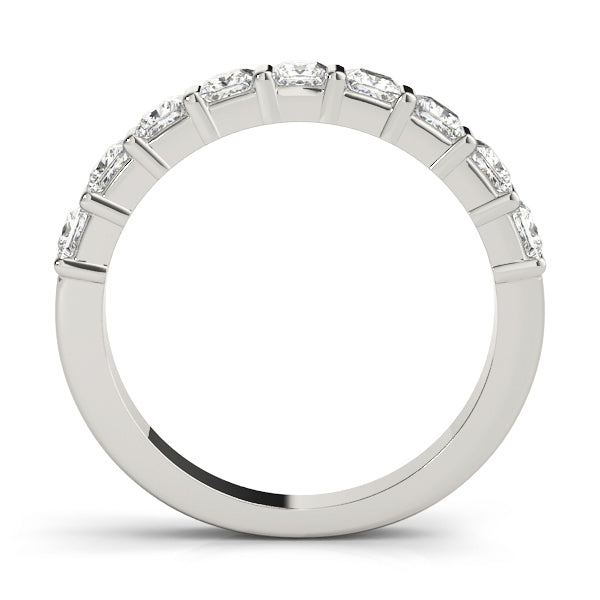Platinum 1/2 CT Square Diamond Wedding Ring