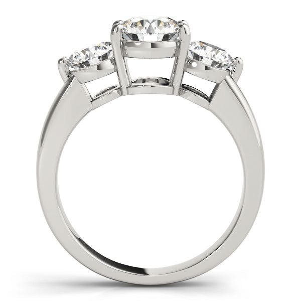 Platinum 2 ct Round Diamond Three-Stone Engagement Ring